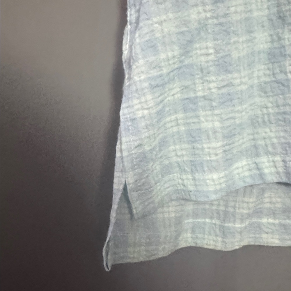 Eddie Bauer Women XL Blue Plaid Button Up Shirt Short Sleeve Casual Top - Picture 5 of 8